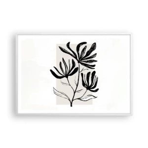 Póster en marco blanco - Esbozo para un herbario - 100x70 cm