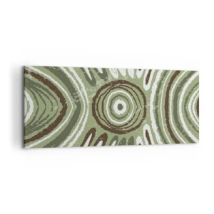 Cuadro sobre lienzo - Impresión de Imagen - Patrones abstractos en tonos verdes y marrones. - 120x50cm - Explosión de emociones - Decoración de pared moderna para salón y dormitorio ARTTOR