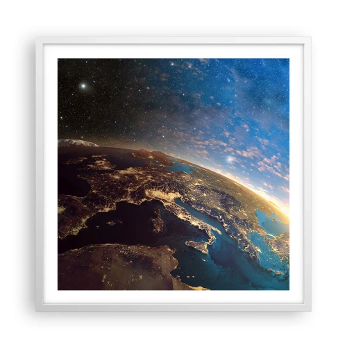 Póster en marco blanco - Mirémonos a nosotros mismos desde la distancia - 60x60 cm