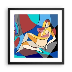 Póster en marco negro - Desnudo cubista - 40x40 cm