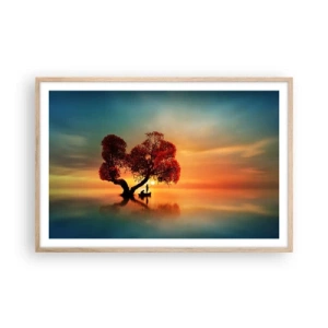 Póster en marco roble claro - La lejanía y el silencio del mundo - 91x61 cm