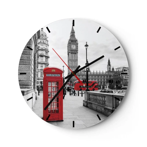 Reloj de pared - Reloj de vidrio - Sin duda, Londres - 40x40 cm