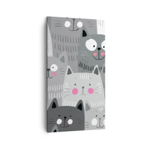 Cuadro sobre lienzo - Impresión de Imagen - El mundo de los gatos - 45x80 cm