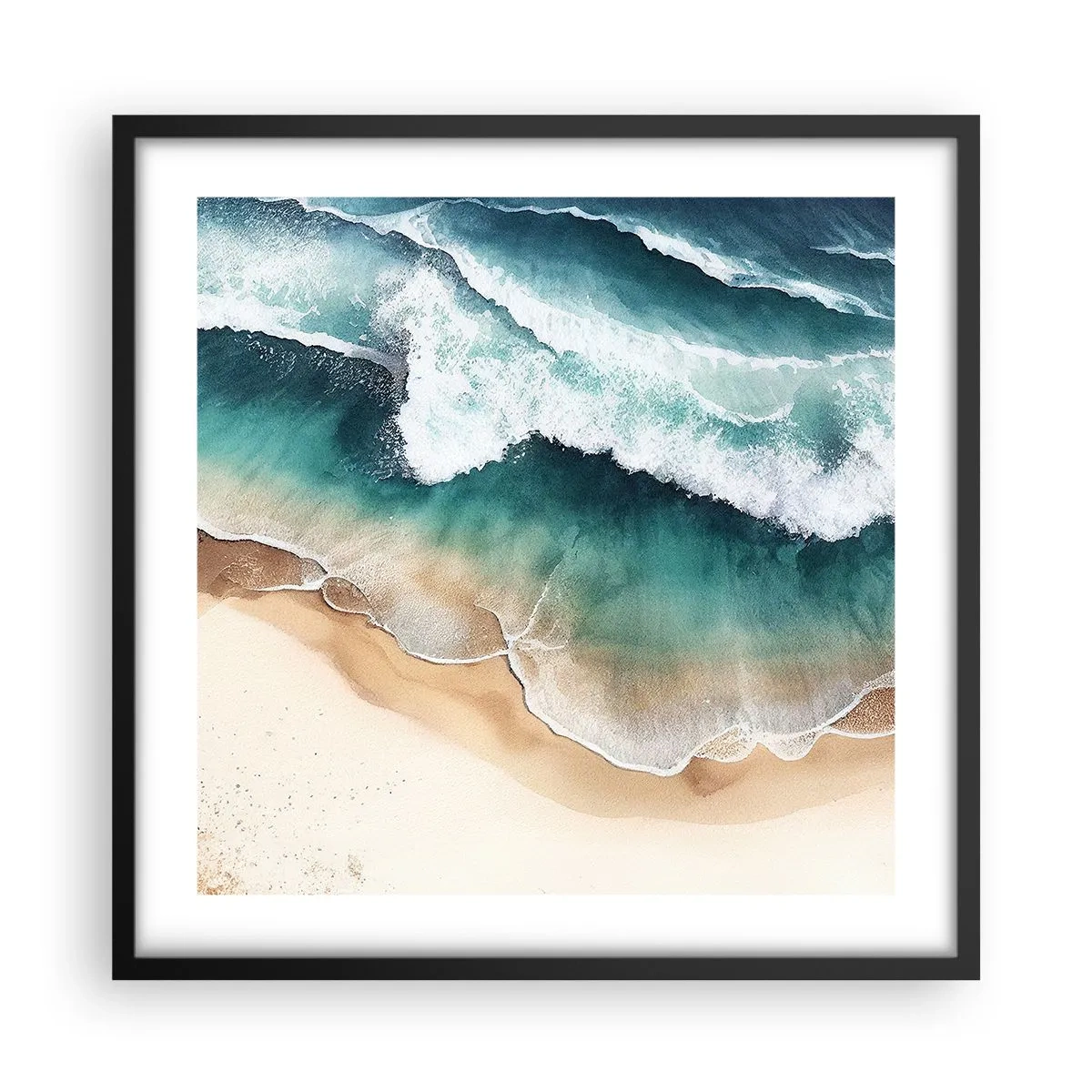 Póster en marco negro - Un encuentro eterno - 50x50 cm