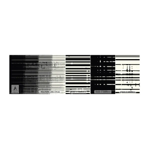 Muestra de fotomural autoadhesivo Deluxe Sticker - Ondas y vibraciones - En blanco y negro, Códigos de barras, Líneas - 100x30 cm
