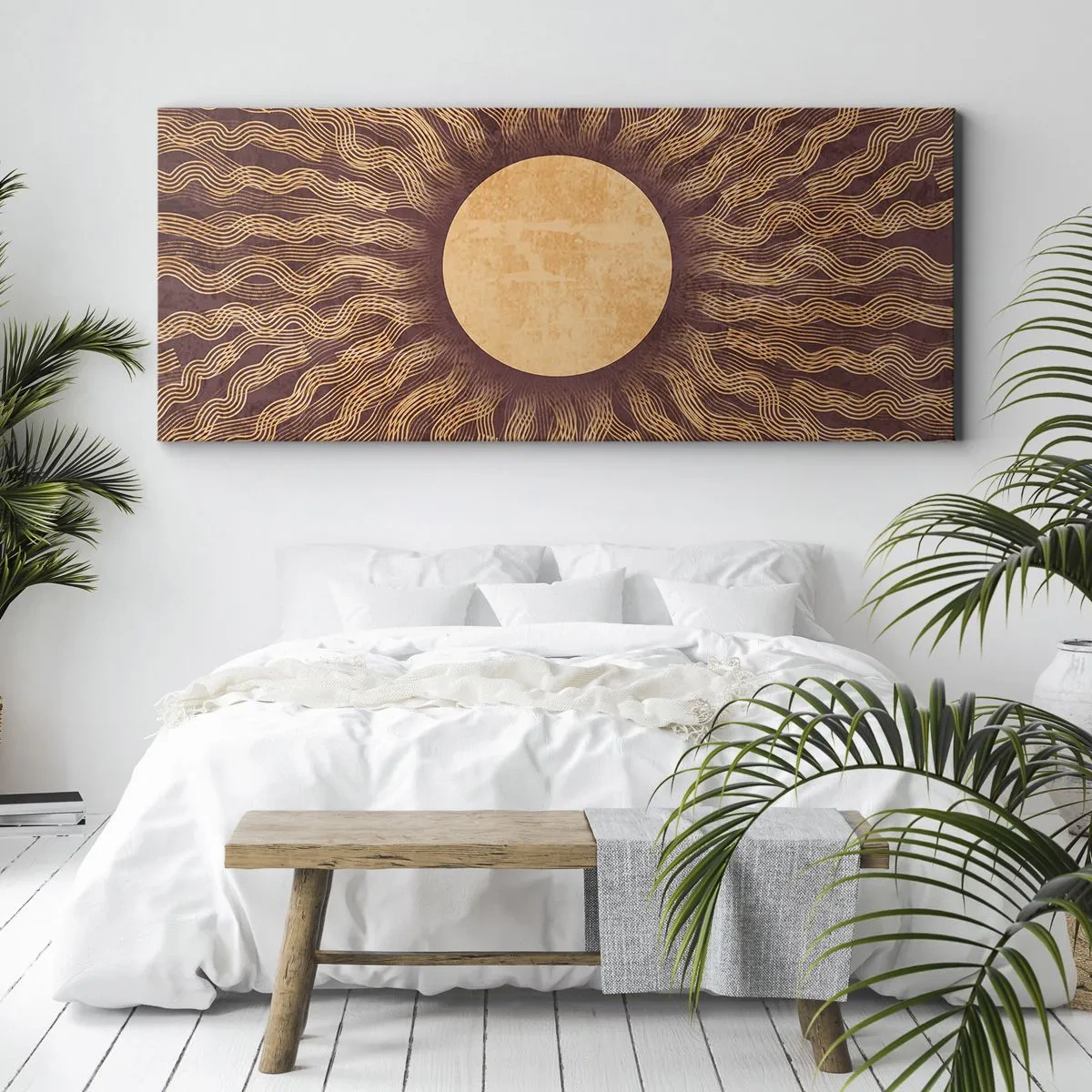 Cuadro sobre lienzo - Impresión de Imagen - Icono del sol - 100x40 cm