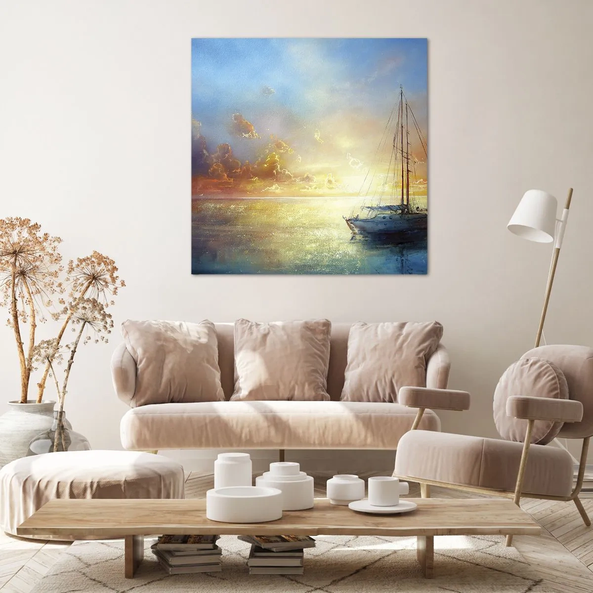 Cuadro sobre lienzo - Impresión de Imagen - En una bahía dorada - 30x30 cm