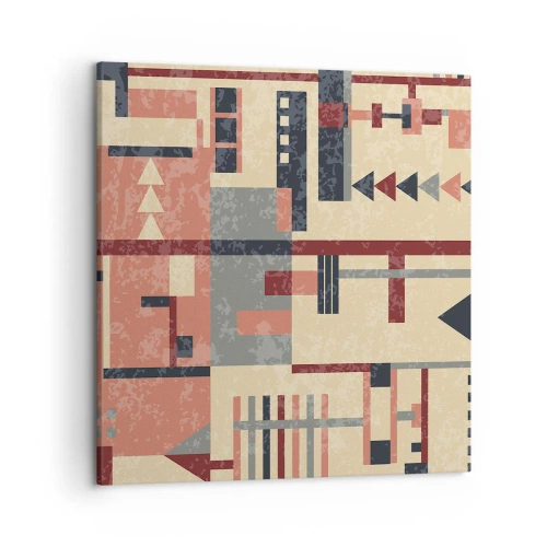 Cuadro sobre lienzo - Impresión de Imagen - Una combinación de verticales y niveles - 50x50 cm
