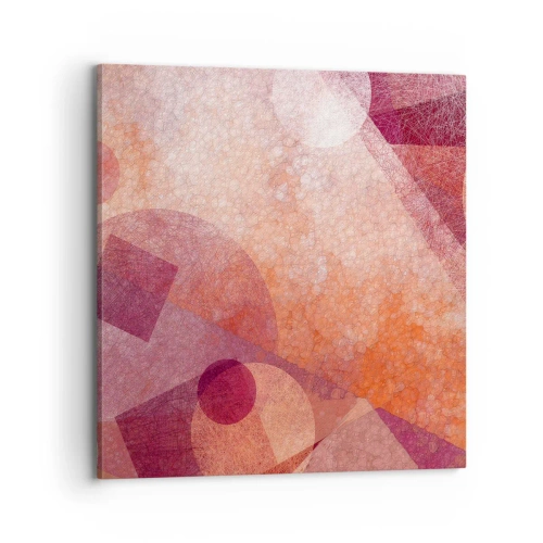 Cuadro sobre lienzo - Impresión de Imagen - Transformaciones geométricas en rosa - 70x70 cm