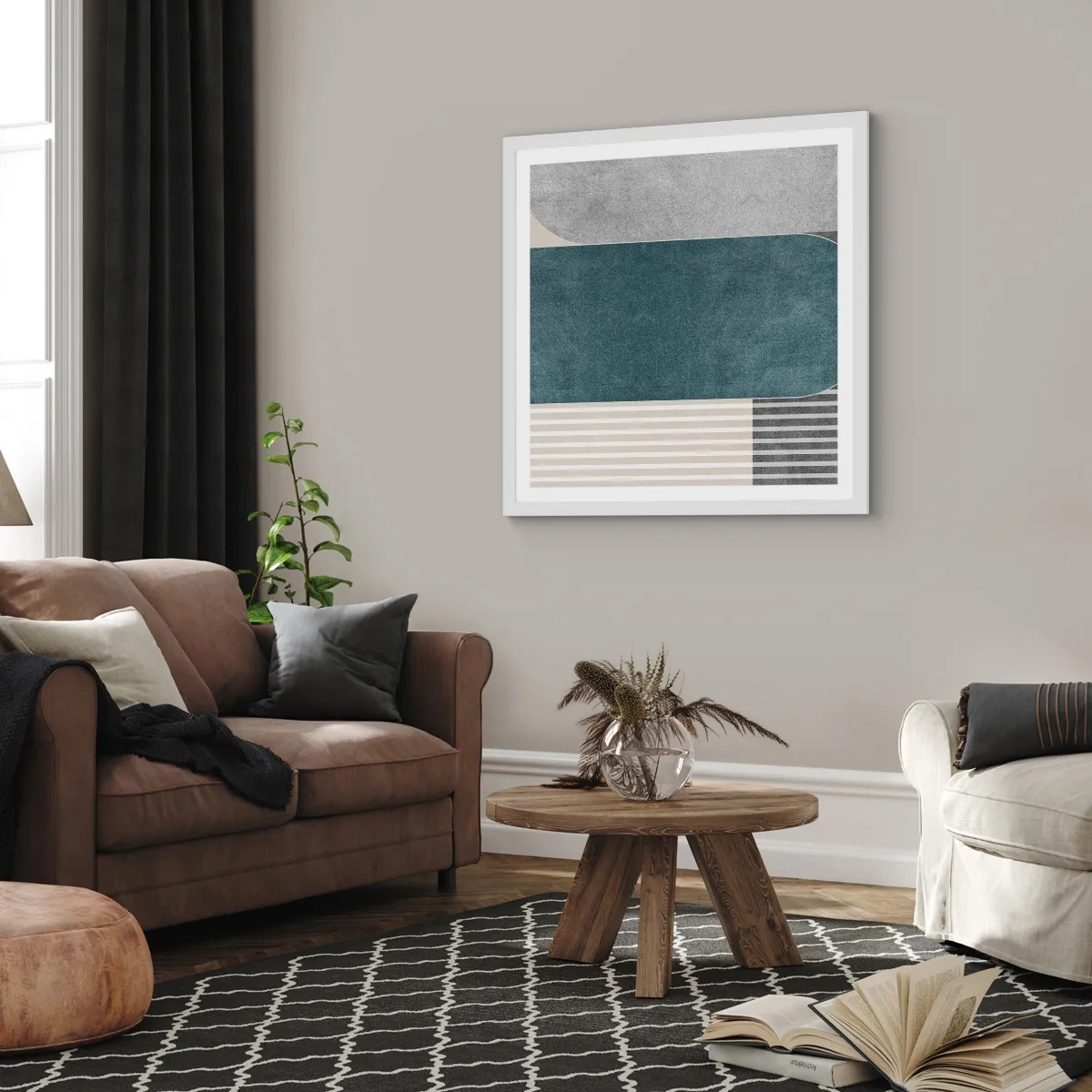 Póster en marco blanco - Composición horizontal - 60x60 cm