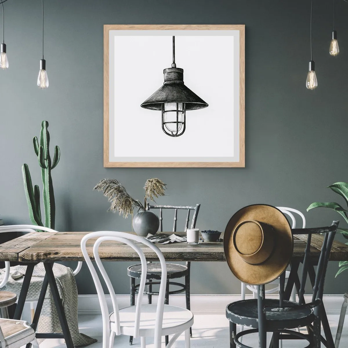 Póster en marco roble claro - Como hace años... - 60x60 cm