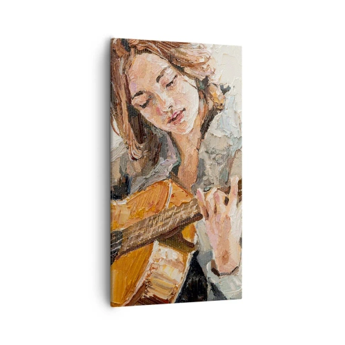 Cuadro sobre lienzo - Impresión de Imagen - Concierto de guitarra y corazón joven - 55x100 cm