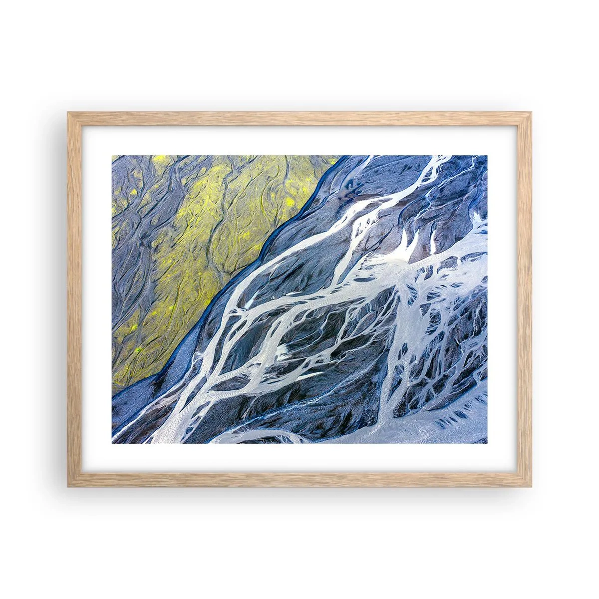 Póster en marco roble claro - Las pinturas rupestres de la naturaleza - 50x40 cm