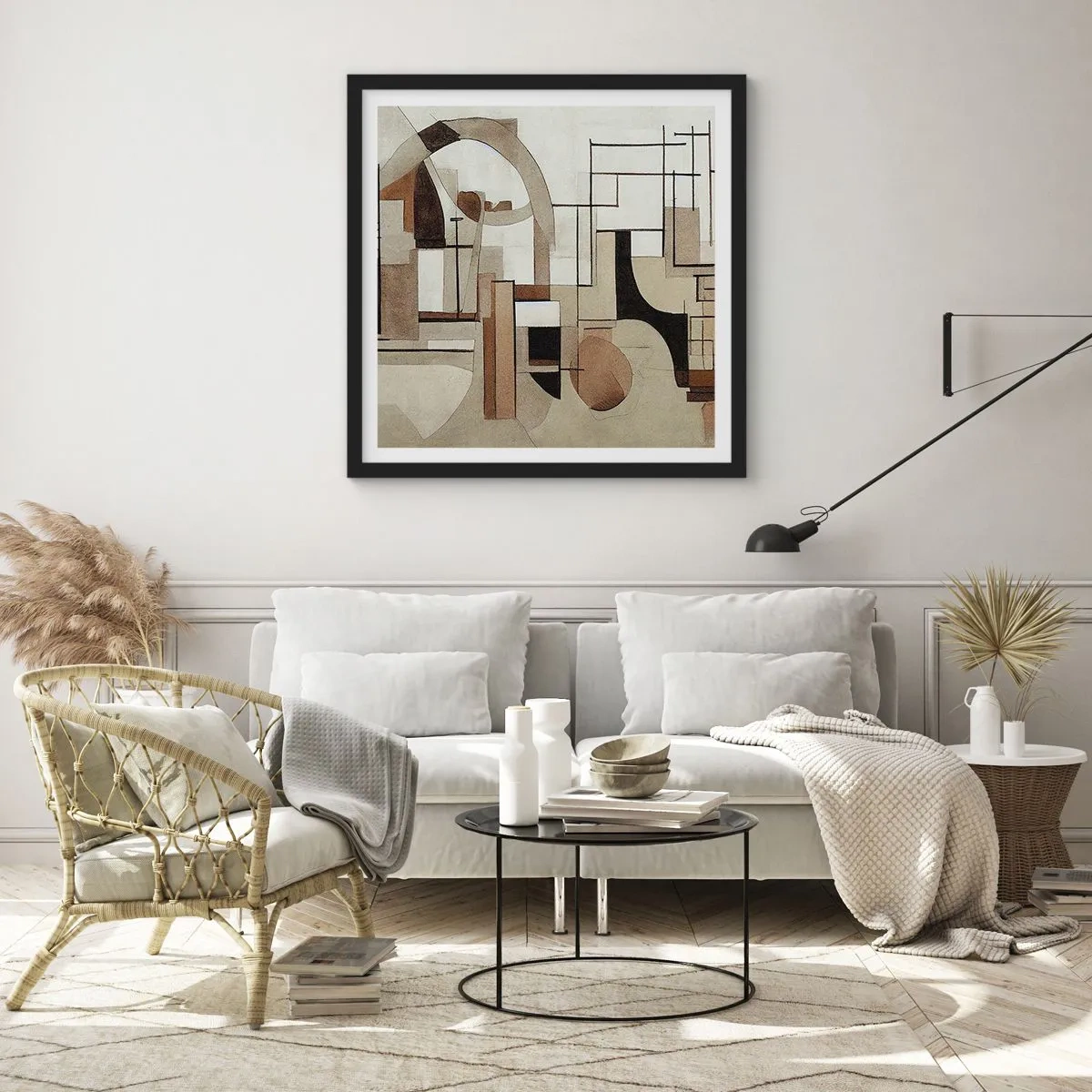 Póster en marco negro - Paisaje urbano 2.0 - 60x60 cm