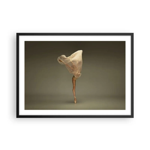 Póster en marco negro - Una bailarina flotando en el aire con tela. - 70x50cm - A punto de volar - Decoración de pared moderna para salón y dormitorio ARTTOR
