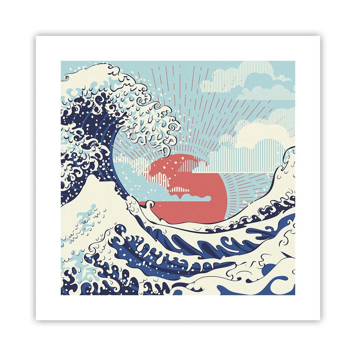 Póster - De inspiración japonesa - 40x40 cm