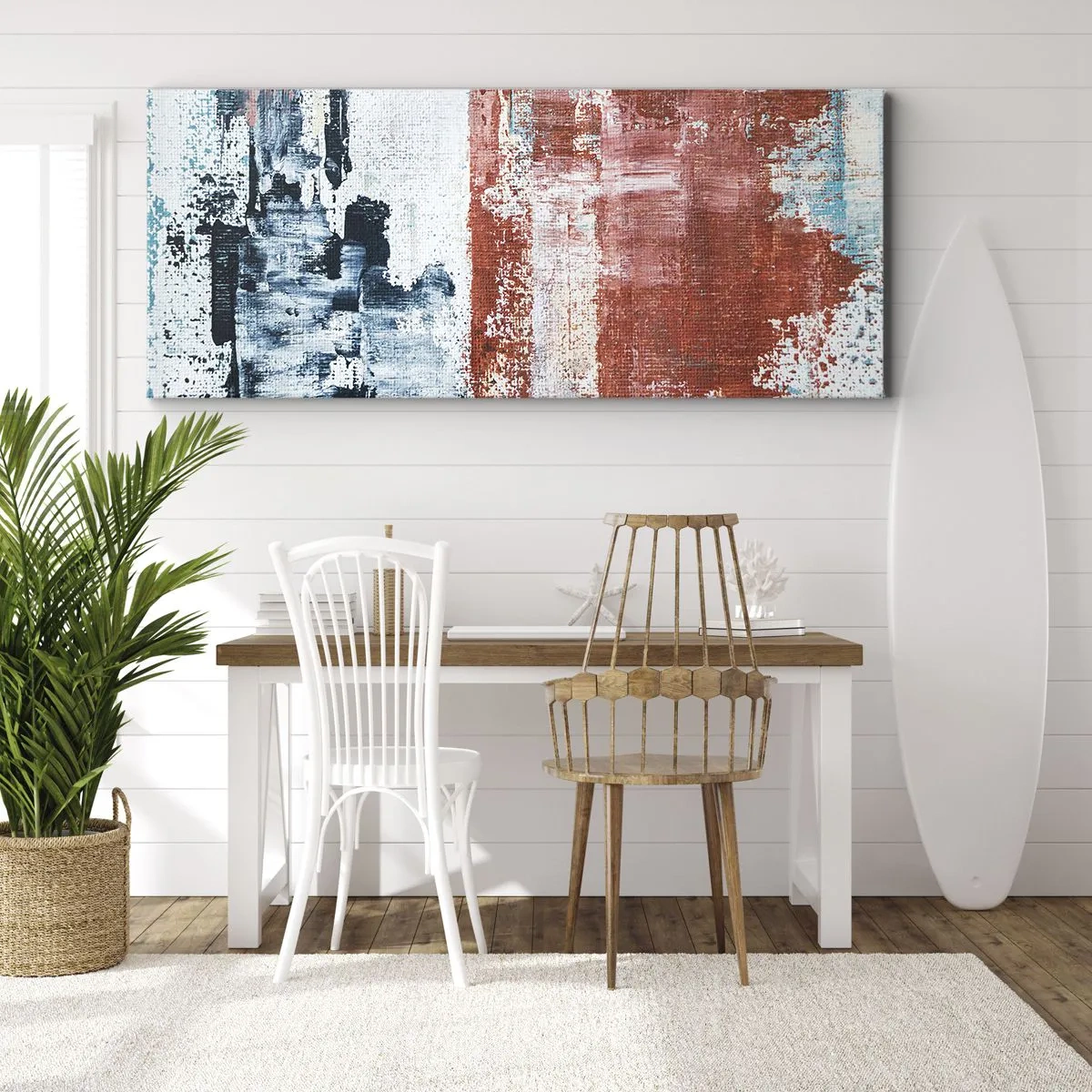 Cuadro sobre lienzo - Impresión de Imagen - Mitad abstracción, mitad abstracción - 100x40 cm