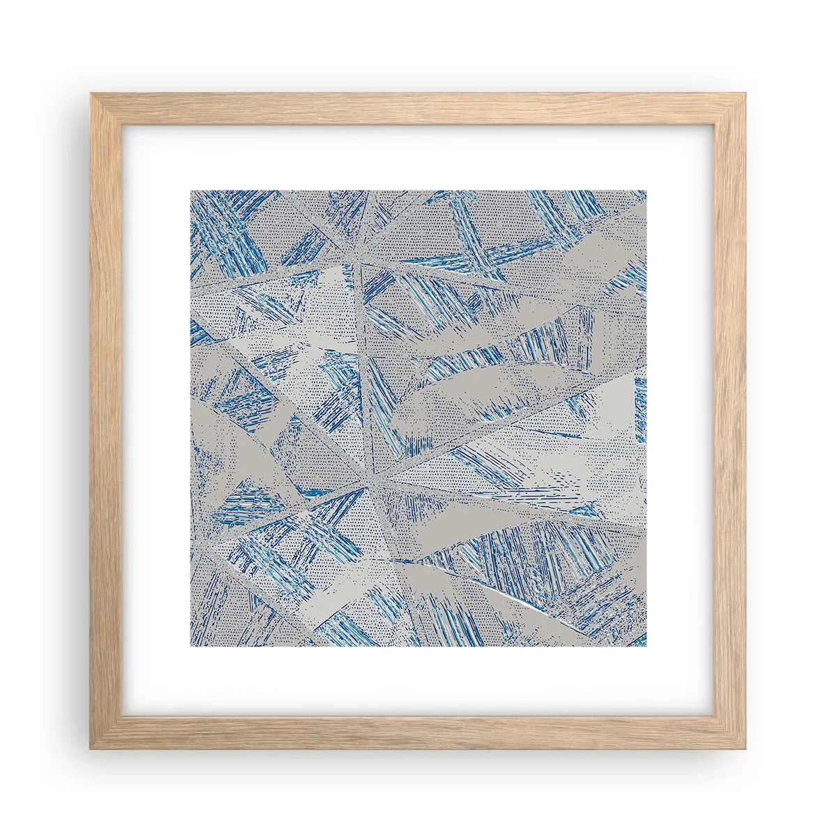 Póster en marco roble claro - En un laberinto gris azulado - 30x30 cm