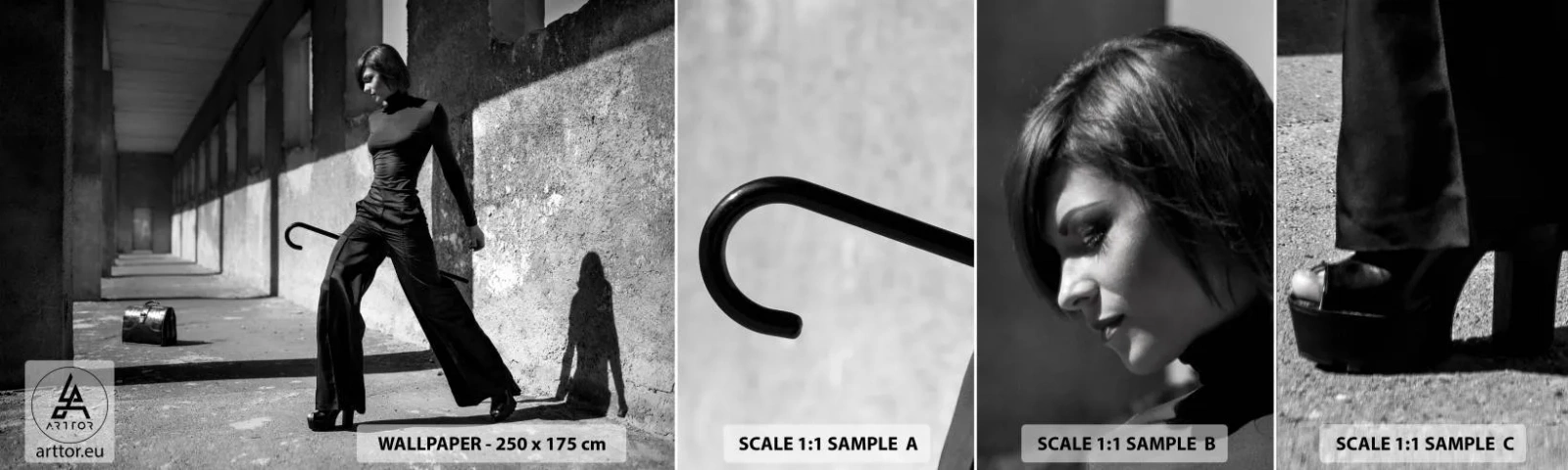 Muestra de fotomural autoadhesivo Deluxe Sticker -  Elegancia urbana - Mujer, Moda, Modelo - 100x30 cm