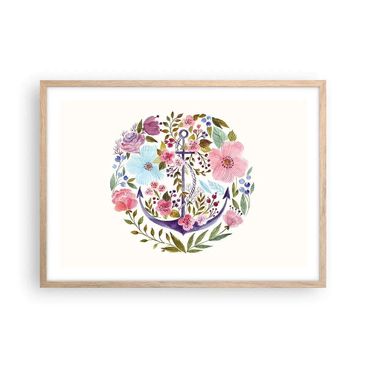 Póster en marco roble claro - El sueño reparador de un marinero - 70x50 cm