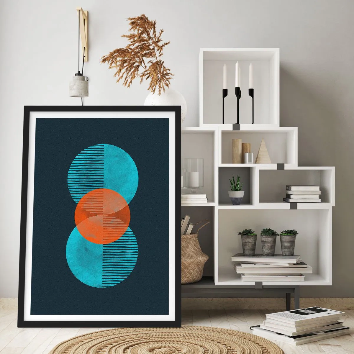 Póster en marco negro - Composición simétrica - 70x100 cm