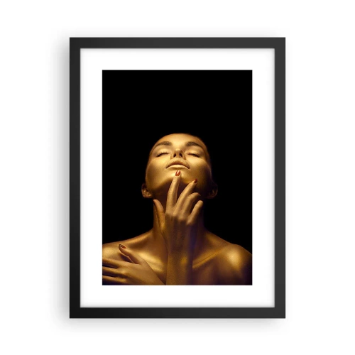 Póster en marco negro - Como seda dorada - 30x40 cm