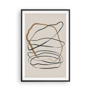 Póster en marco negro - Composición: danza lineal - 61x91 cm