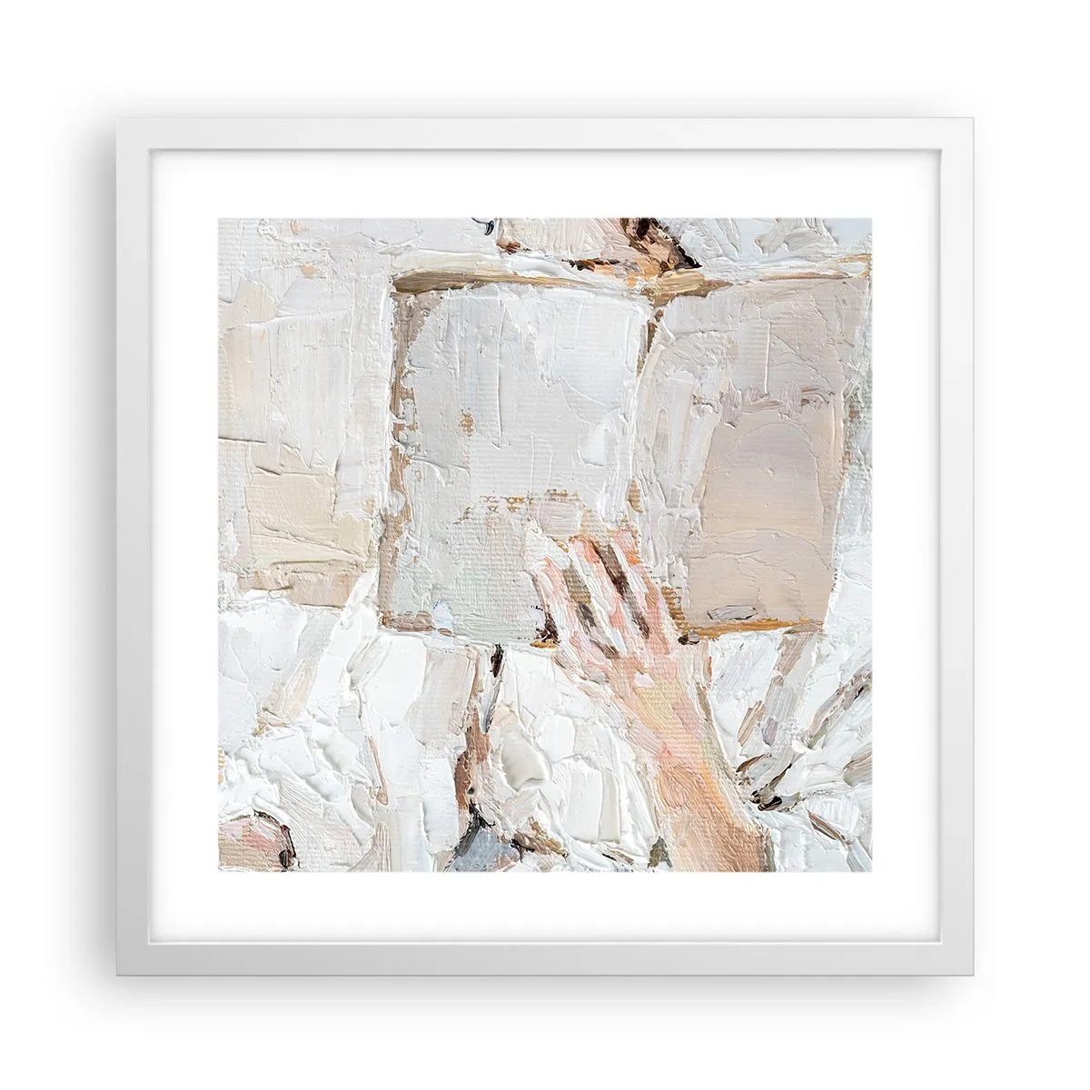 Póster en marco blanco - En otro mundo - 40x40 cm