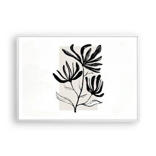 Póster en marco blanco - Esbozo para un herbario - 100x70 cm