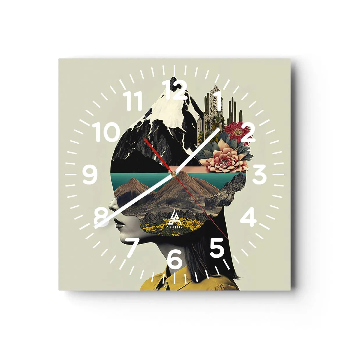 Reloj de pared - Reloj de vidrio - La mujer, siempre un misterio - 40x40 cm