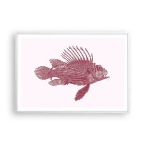 Póster en marco blanco - Un habitante de aguas exóticas - 100x70 cm