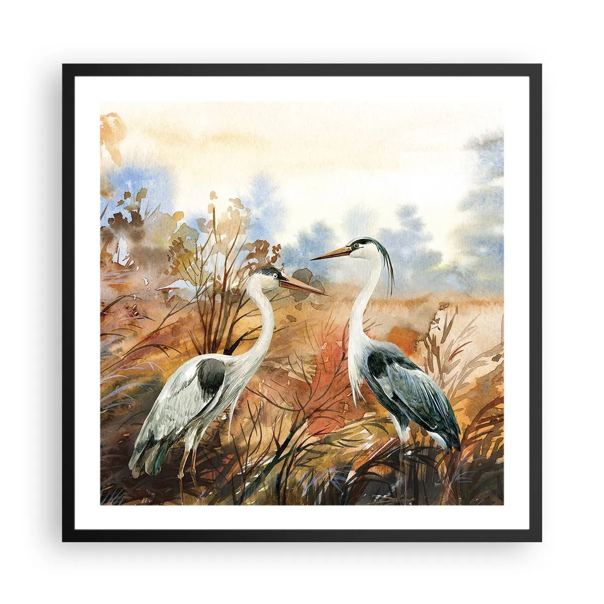 Póster en marco negro - ¿A dónde nos dirigimos en otoño? - 60x60 cm