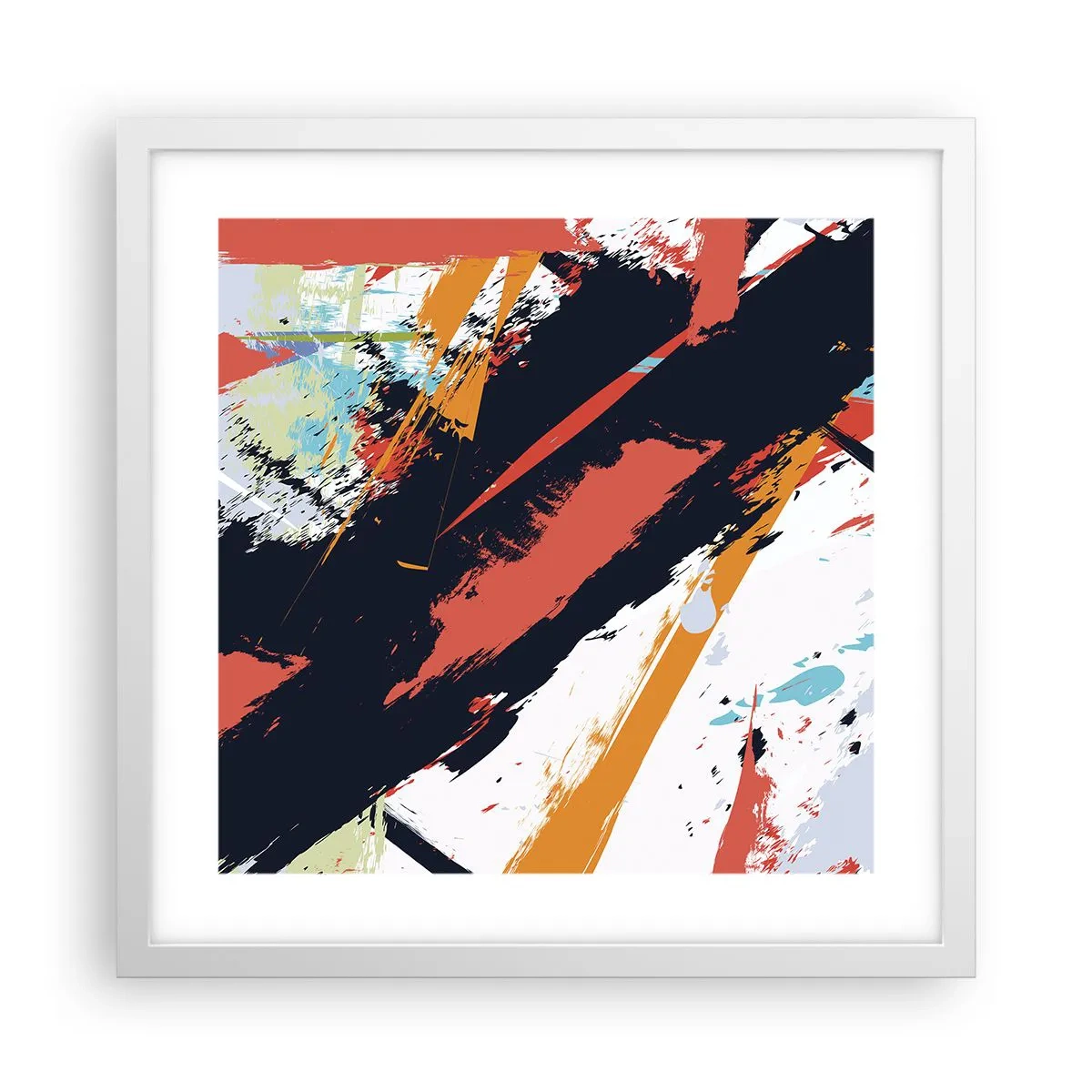 Póster en marco blanco - Composición dinámica - 40x40 cm