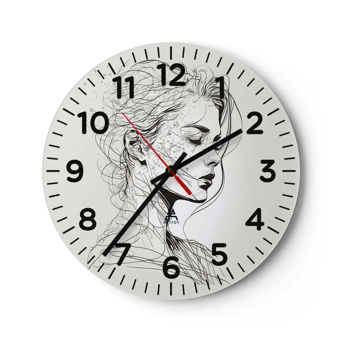 Reloj de pared - Reloj de vidrio - Retrato de ensueño - 40x40 cm