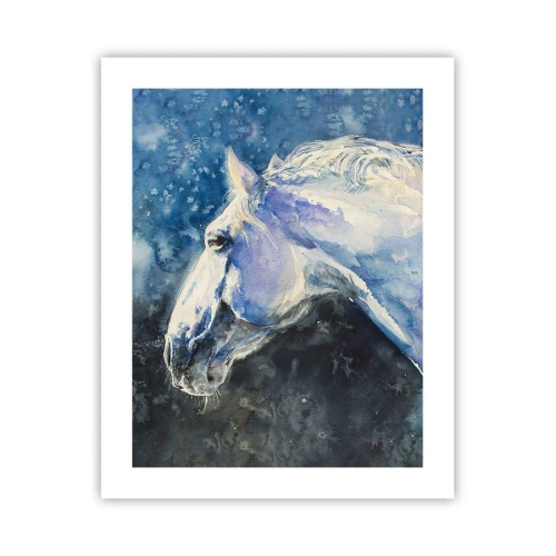 Póster - Retrato en un resplandor azul - 40x50 cm