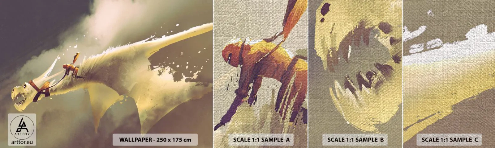 Muestra de fotomural Premium Canvas - Al rescate - Abstracción, Fantasía, Continuar - 100x30 cm