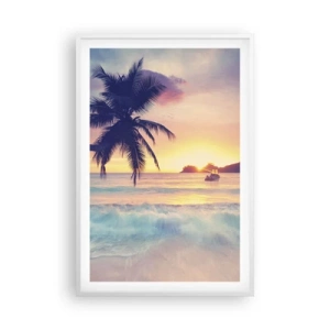 Póster en marco blanco - Atardecer en la bahía - 61x91 cm