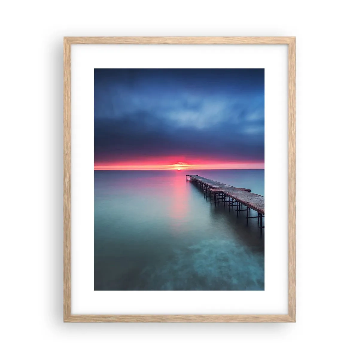 Póster en marco roble claro - Entre el cielo y el agua - 40x50 cm