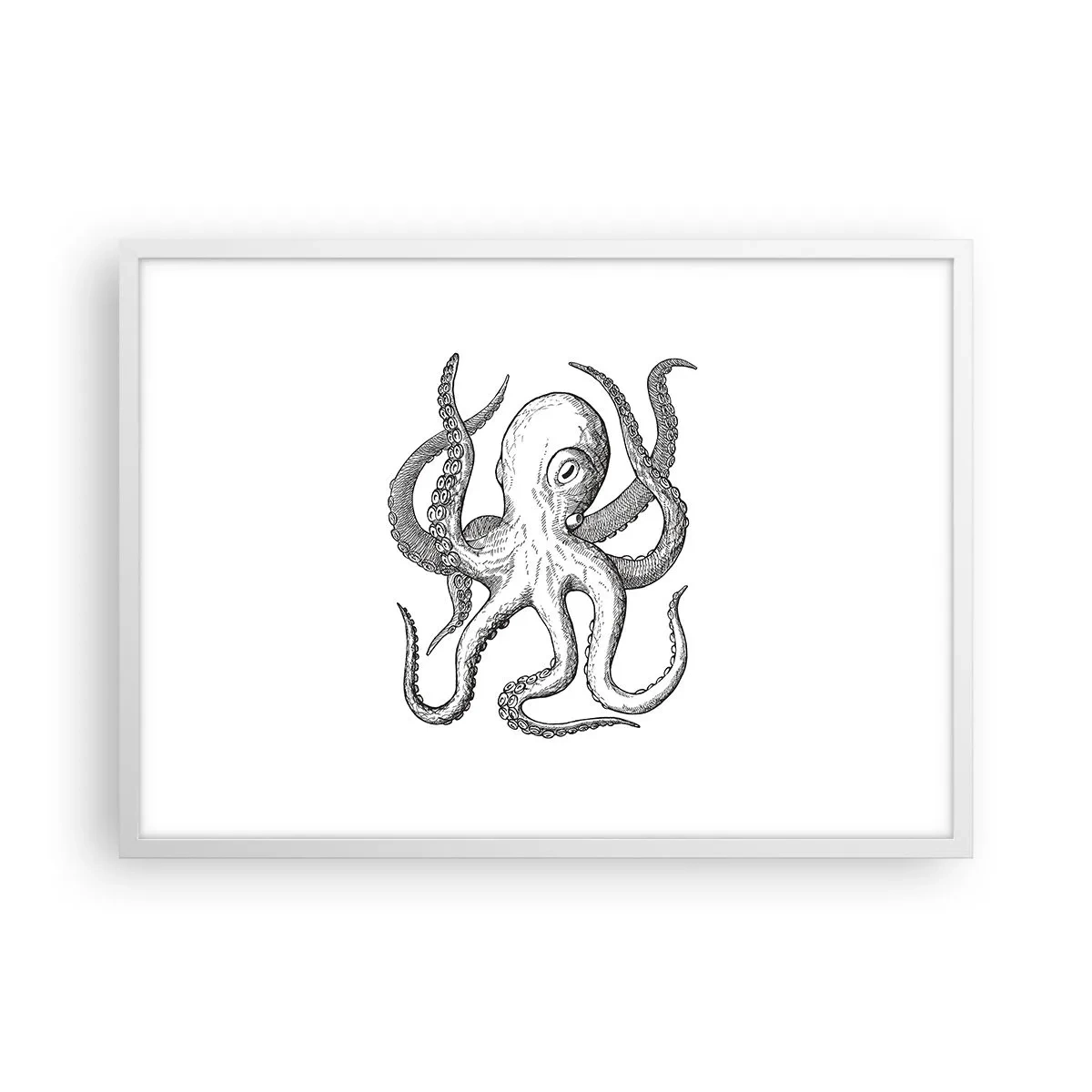 Póster en marco blanco - Bailando con olas - 70x50 cm