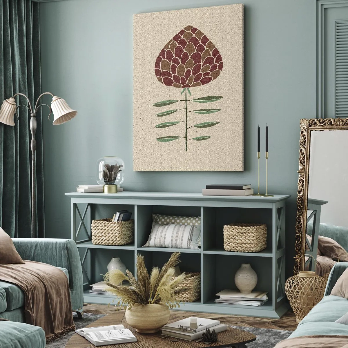 Cuadro sobre lienzo - Impresión de Imagen - Como una gran piña - 45x80 cm