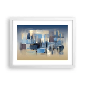 Póster en marco blanco - Construcción azul - 40x30 cm