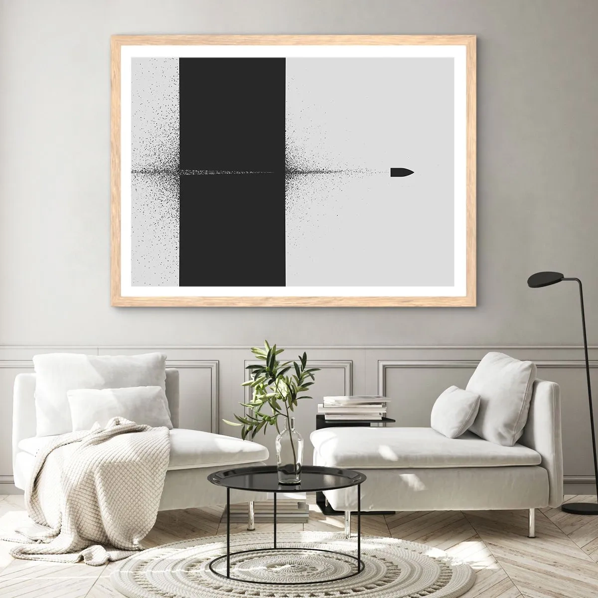 Póster en marco roble claro - Directa al objetivo - 50x40 cm