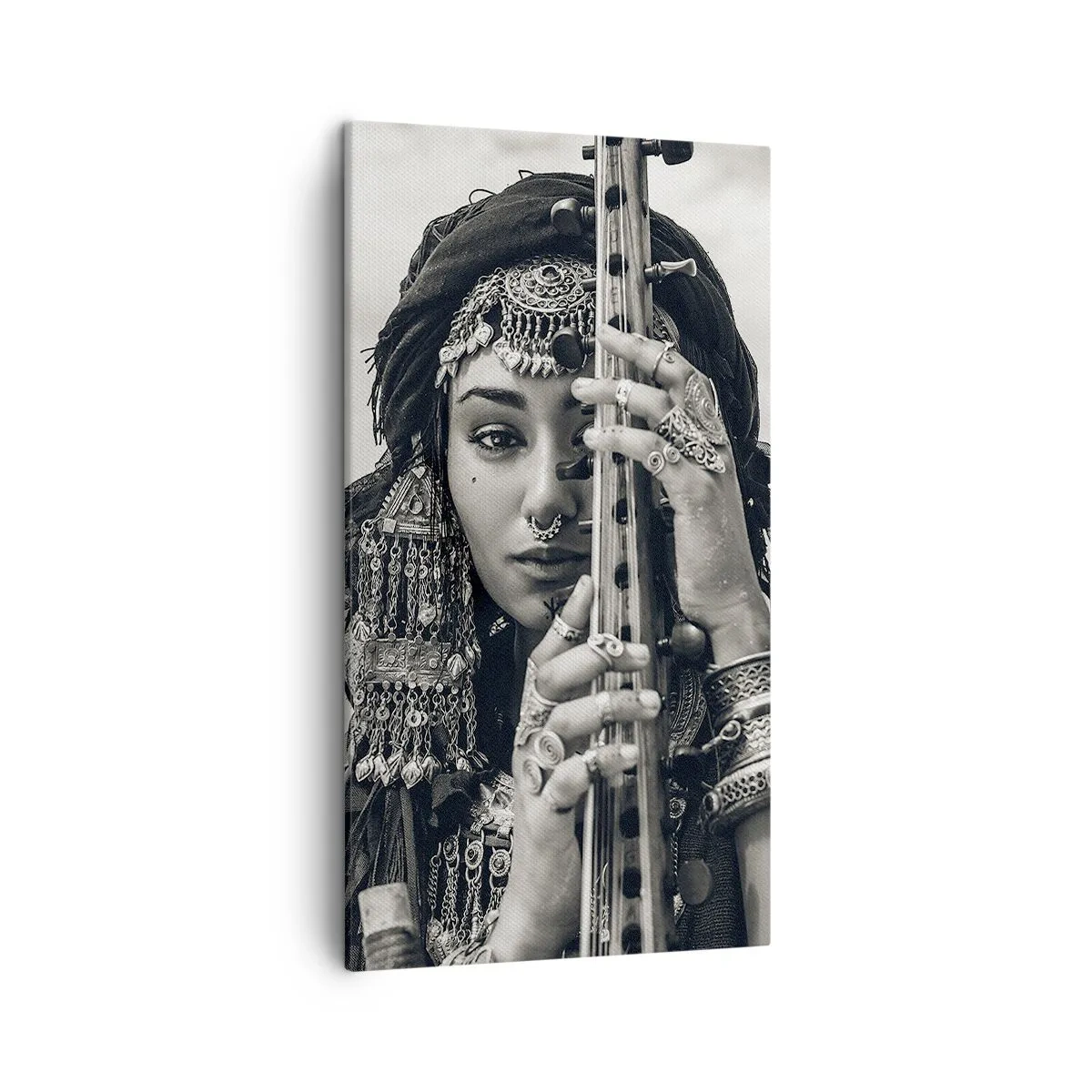 Cuadro sobre lienzo - Impresión de Imagen - La música propia de Oriente - 45x80 cm