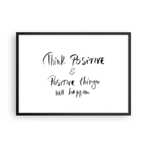 Póster en marco negro - Letras inspiradoras en negro sobre fondo blanco. - 70x50cm - ¿Cómo vivir? - Decoración de pared moderna para salón y dormitorio ARTTOR