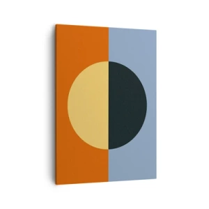Cuadro sobre lienzo - Impresión de Imagen - Abstracción geométrica con colores contrastantes. - 50x70cm - Una composición de calidez y frescura - Decoración de pared moderna para salón y dormitorio ARTTOR