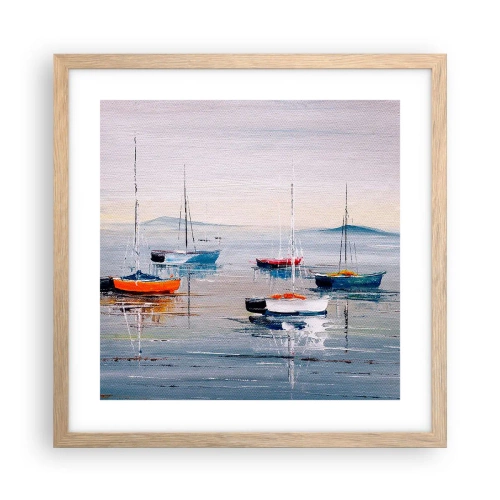 Póster en marco roble claro - Un más que merecido descanso - 40x40 cm
