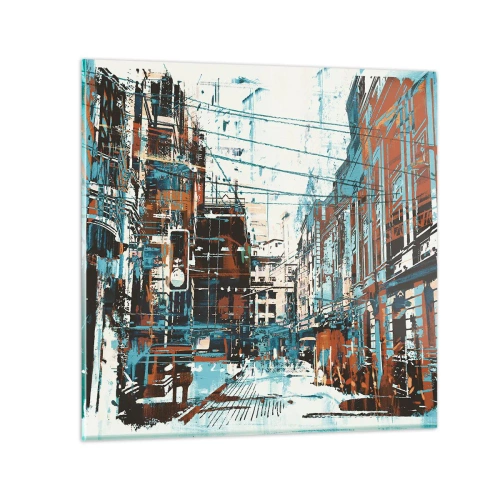 Cuadro sobre vidrio - Impresiones sobre Vidrio - El sendero de la ciudad - 30x30 cm