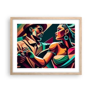 Póster en marco roble claro - Al ritmo del corazón - 50x40 cm