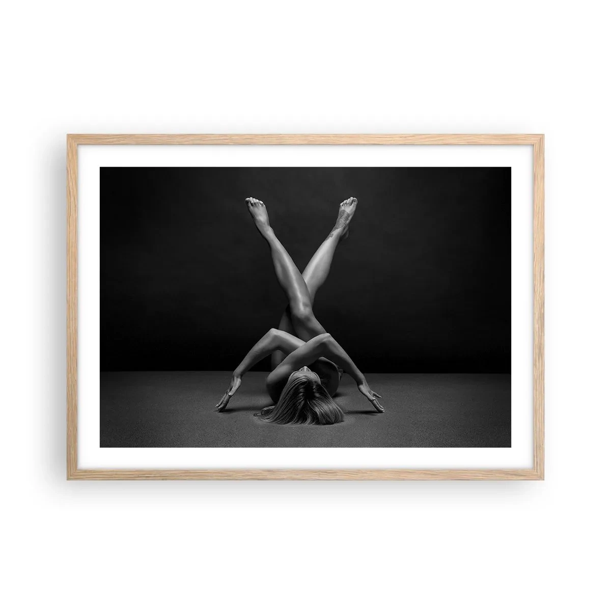 Póster en marco roble claro - Geometría al desnudo - 70x50 cm