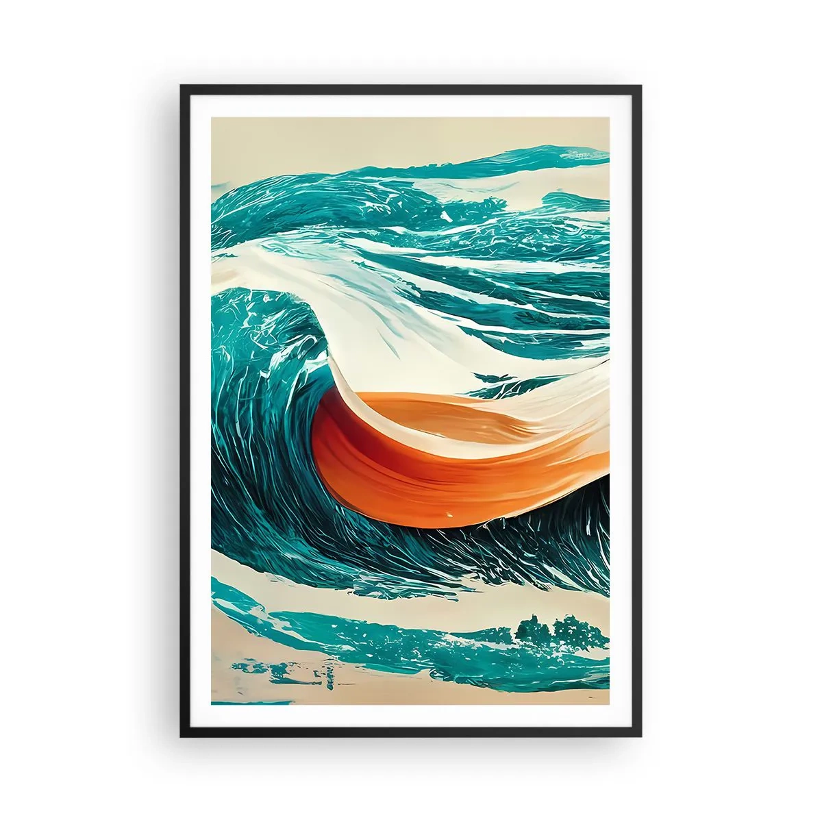 Póster en marco negro - El sueño de un surfista - 70x100 cm